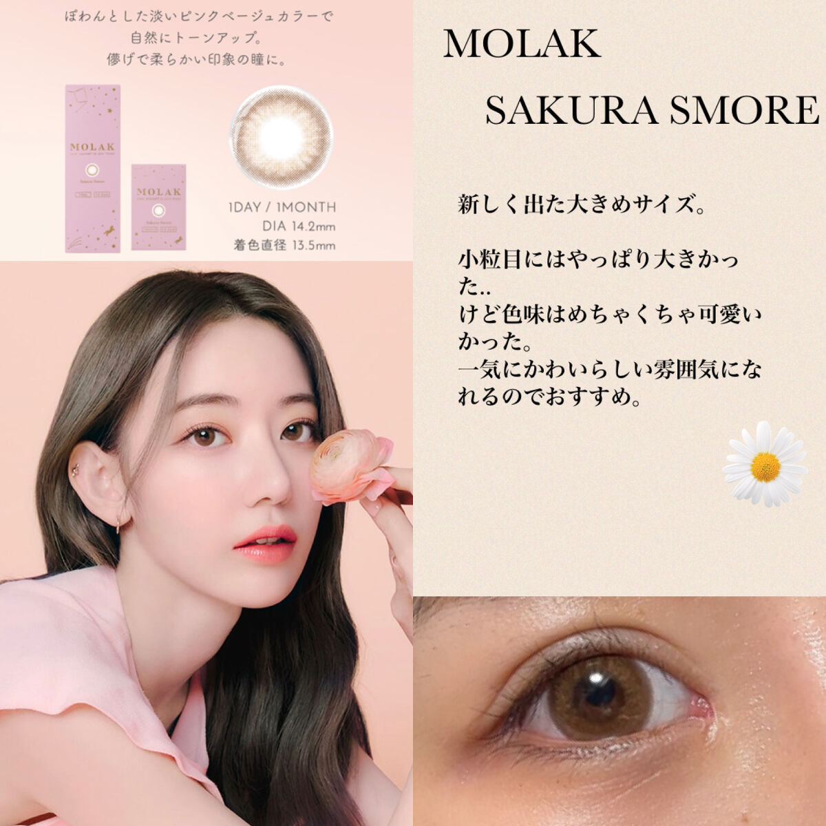 MOLAK 1month サクラスモア/MOLAK/１ヶ月（１MONTH）カラコンを使ったクチコミ（1枚目）