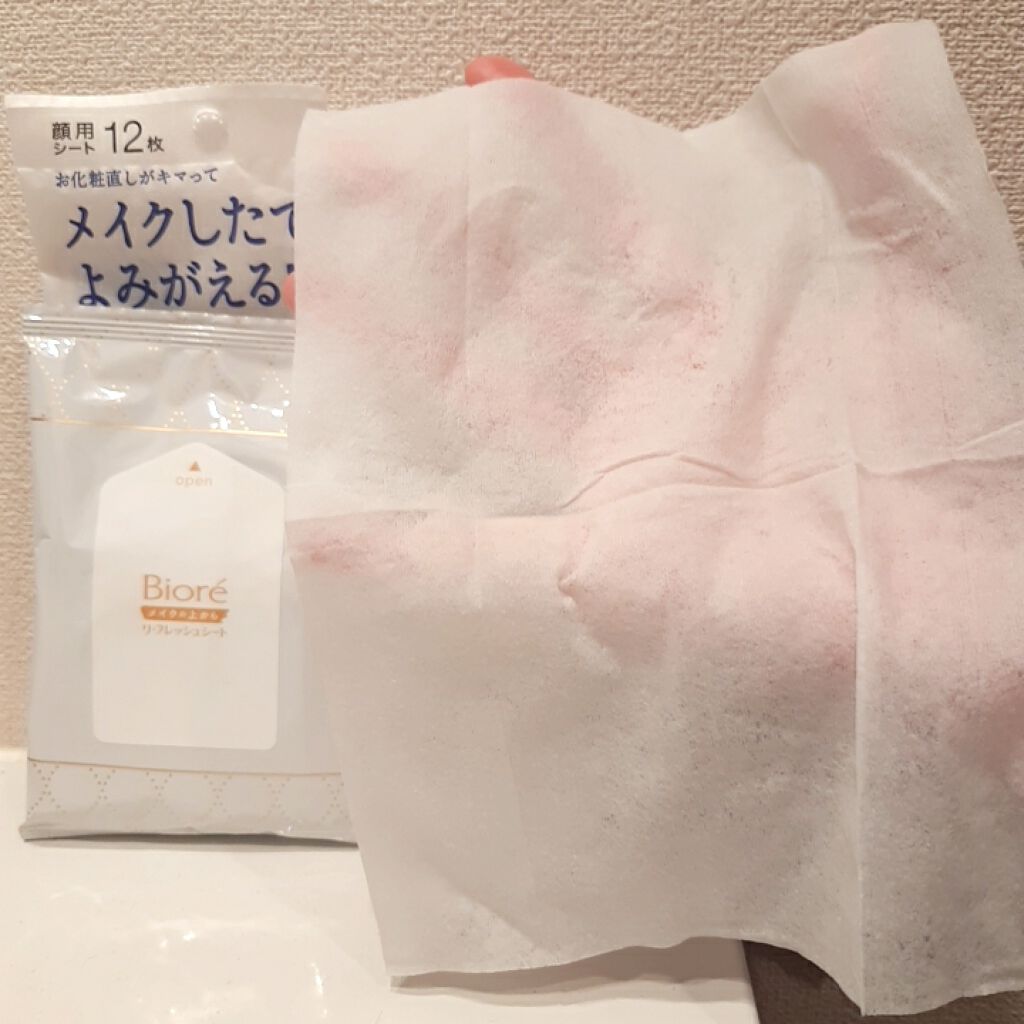 メイクの上からリフレッシュシート/ビオレ/フェイスシートを使ったクチコミ（2枚目）