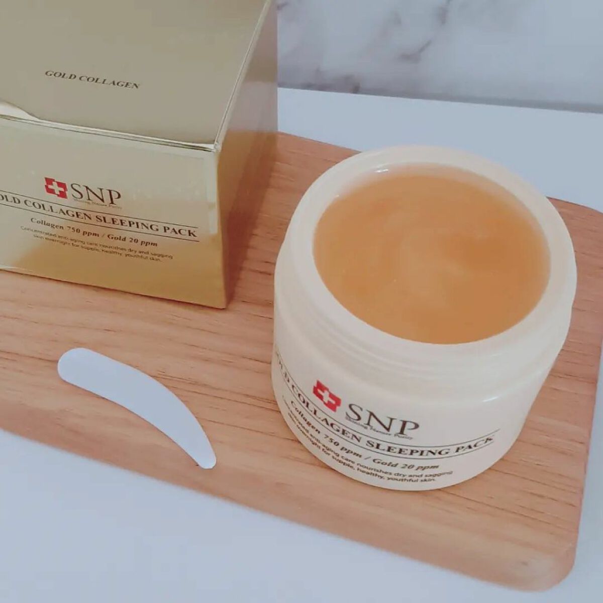 SNP ゴールド コラーゲン スリーピング パック/SNP/シートマスク・パックを使ったクチコミ（2枚目）