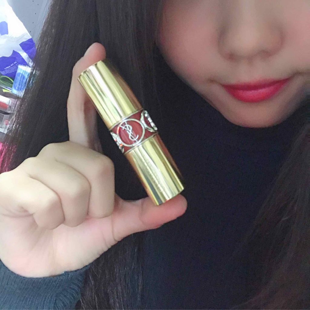 ルージュ ヴォリュプテ シャイン/YVES SAINT LAURENT BEAUTE/口紅を使ったクチコミ（2枚目）