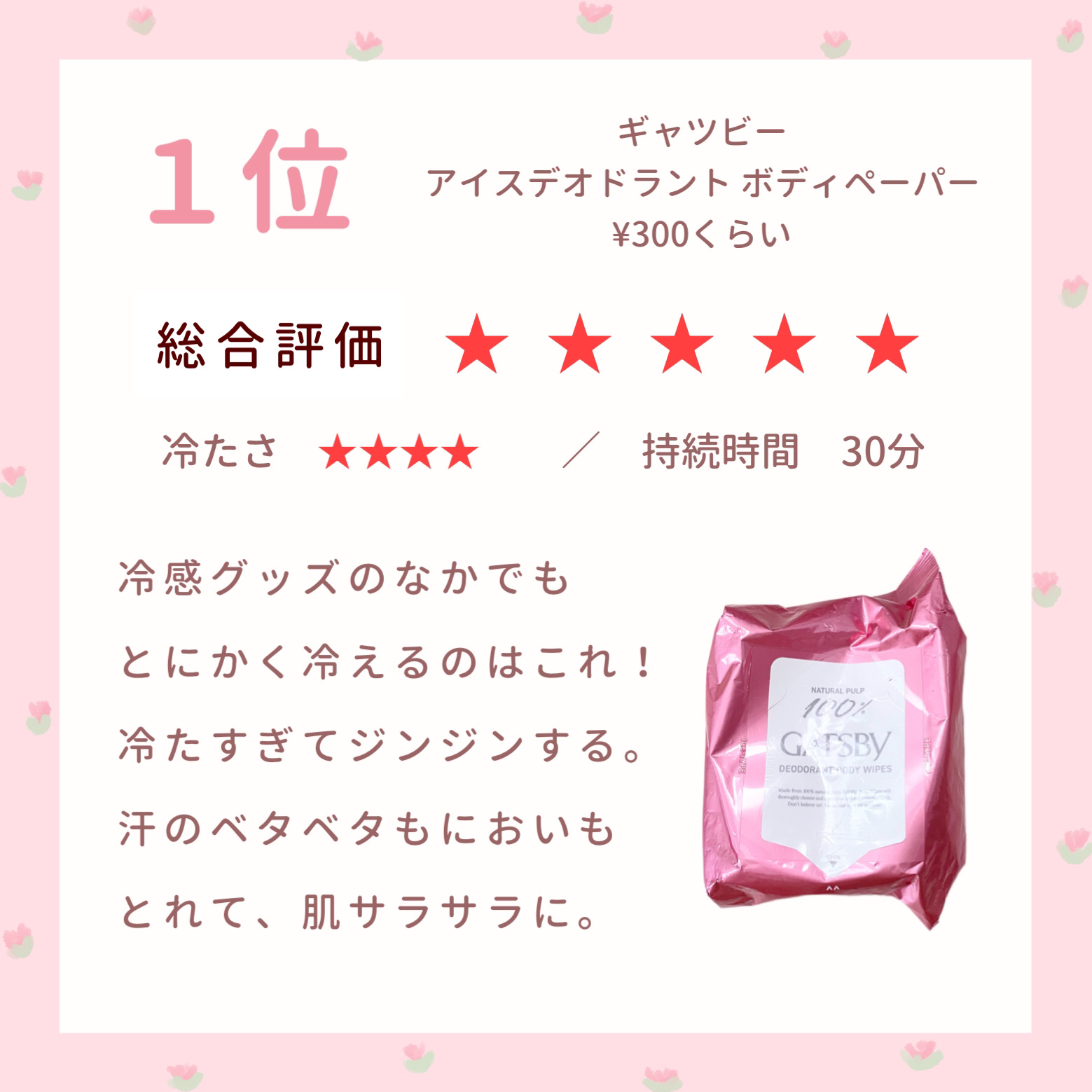 アイスデオドラント ボディペーパーN フリーズピーチ/ギャツビー/ボディシートを使ったクチコミ（2枚目）