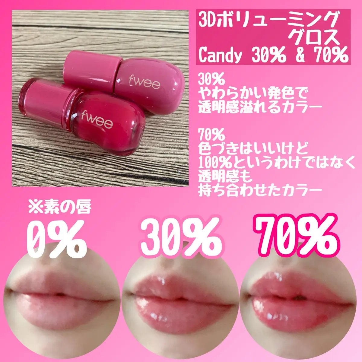 フィー 3Dボリューミンググロス/fwee/リップグロスを使ったクチコミ(2枚目)