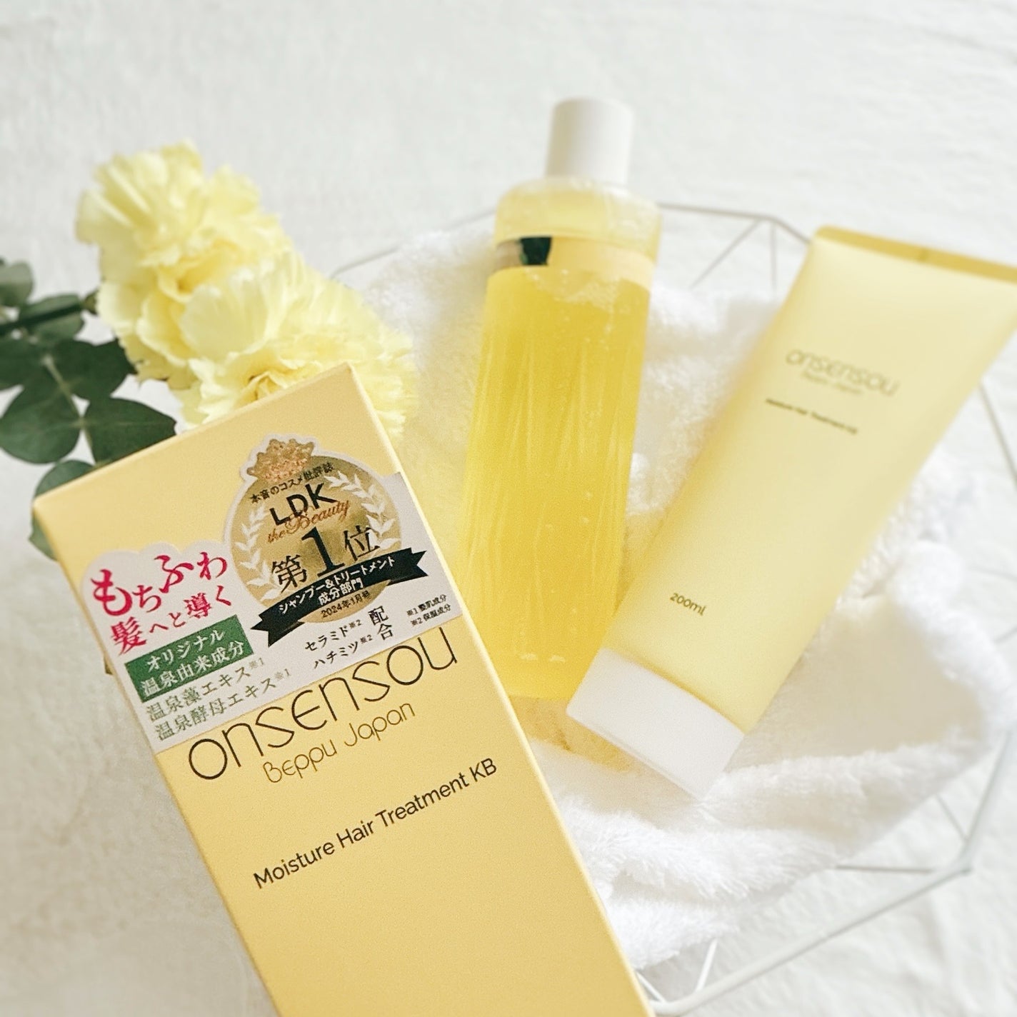 モイスチャーシャンプー/モイスチャートリートメント KABOSU/ONSENSOU/市販シャンプーを使ったクチコミ(4枚目)