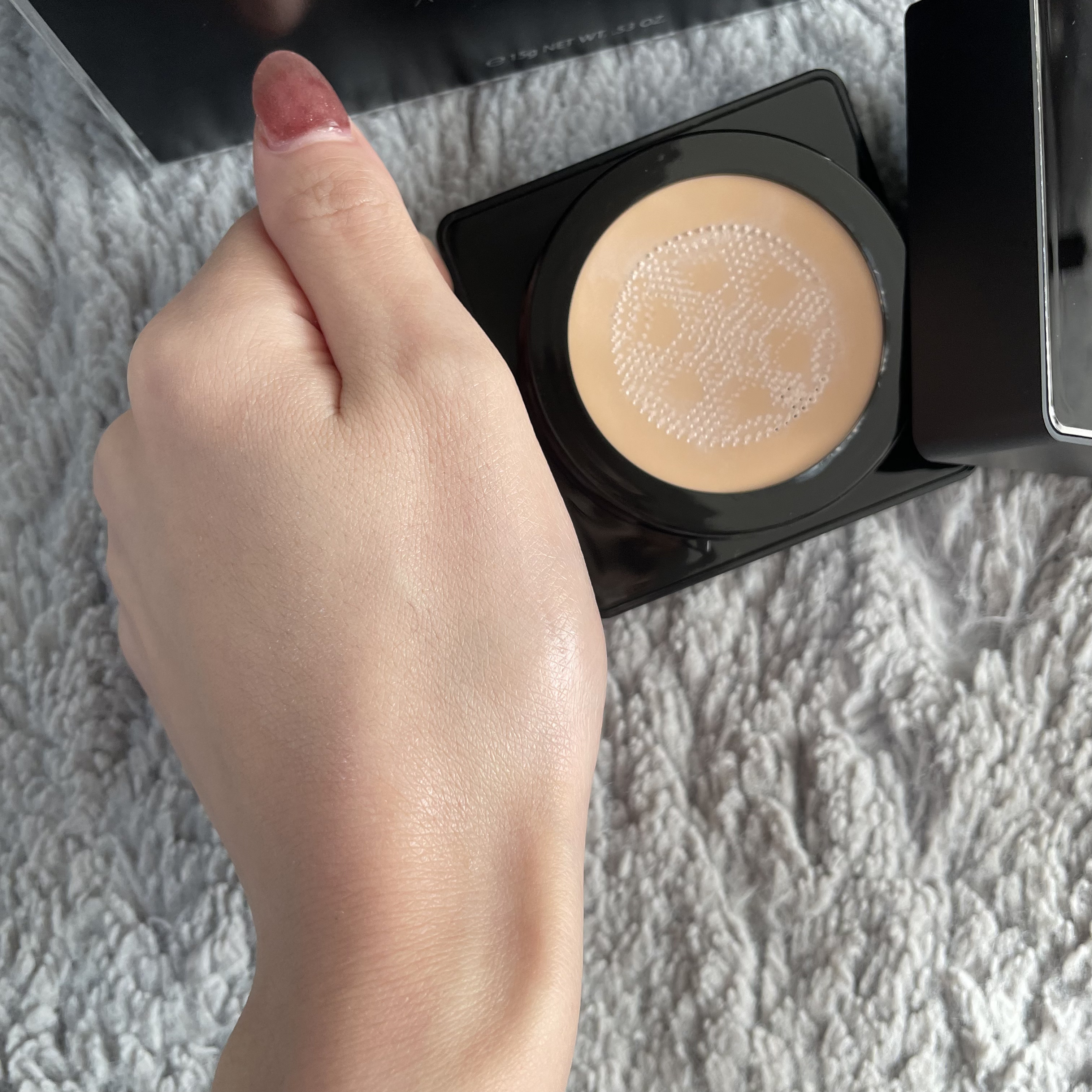 パールクリスタルファンデーション/LANFO/クッションファンデーションを使ったクチコミ（3枚目）