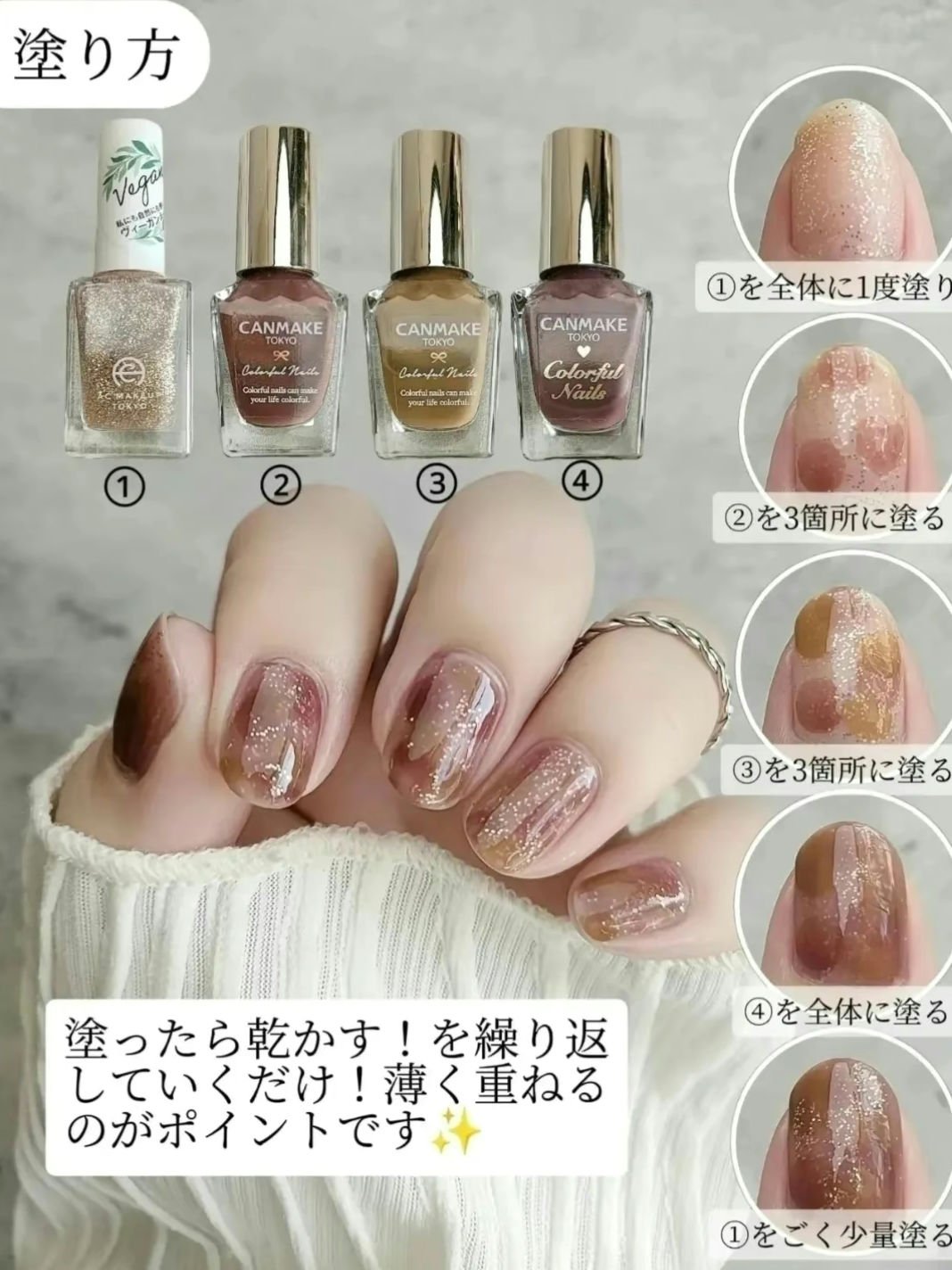カラフルネイルズ/キャンメイク/マニキュアを使ったクチコミ（2枚目）