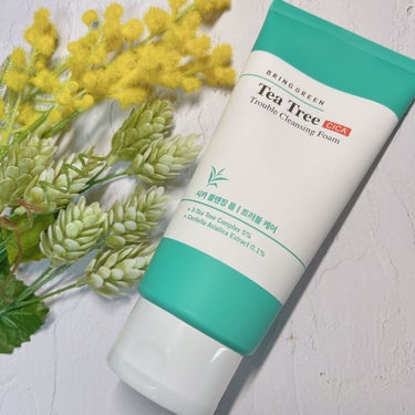 BRING GREEN TEA TREE トラブルクレンジングフォームのクチコミ「BRING GREEN ティーツリートラブルクレンジングフォーム🌿

大容量のコスパ◎洗顔料。.....」（1枚目）