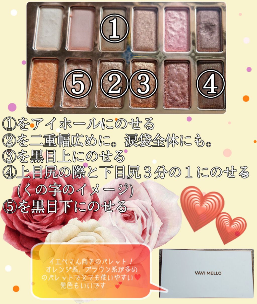 バレンタインボックス/VAVI MELLO/アイシャドウパレットを使ったクチコミ(2枚目)