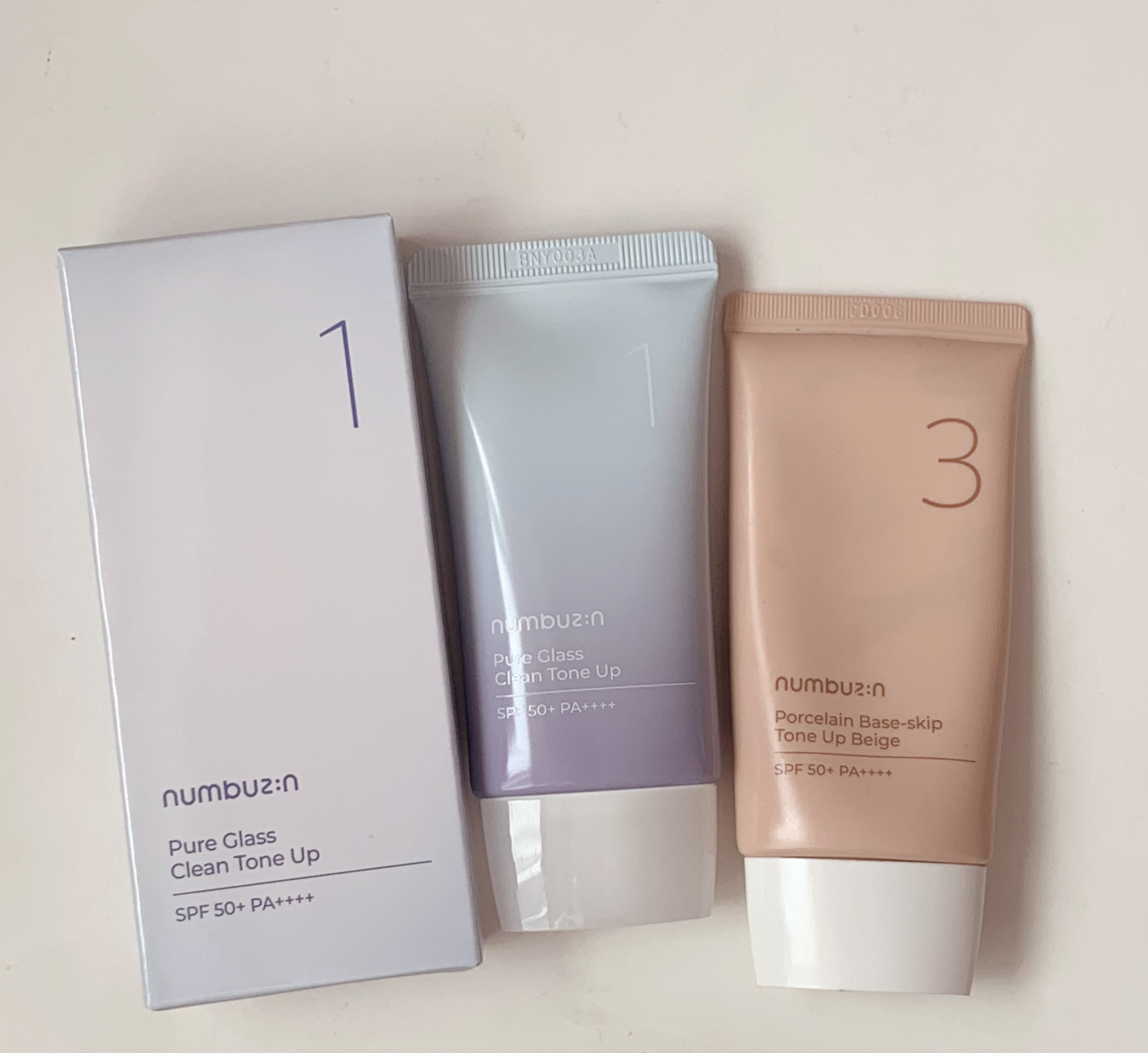 3番 ノーファンデ陶器肌トーンアップクリーム/numbuzin/化粧下地を使ったクチコミ（1枚目）