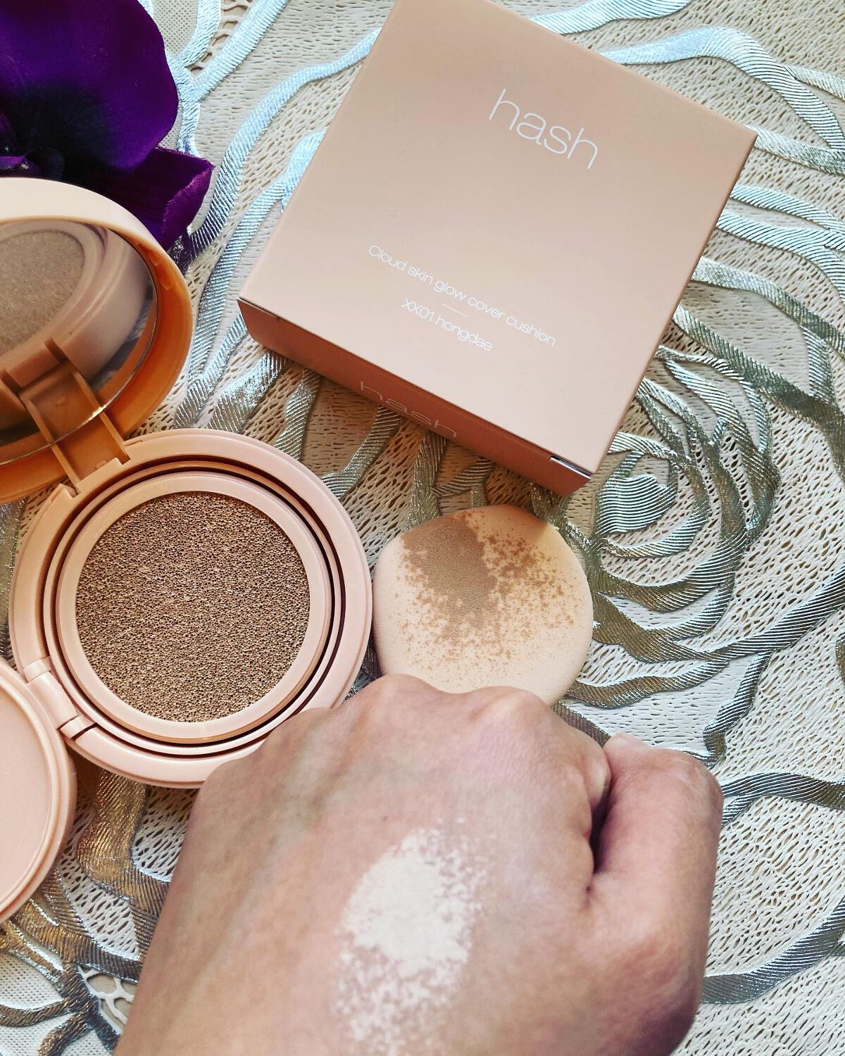 クラウド スキン グロー クッション XX01 ホンデ ピンクベージュ/HASH/クッションファンデーションを使ったクチコミ（3枚目）