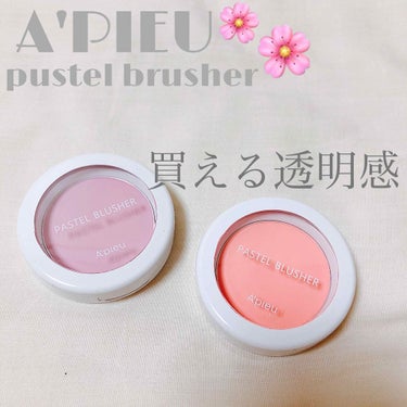 
初投稿です🐼🌸

lipsをみて 前から気になっていた
A'pieu の pastel brusher を 
先日 GETしてきました〜☺️

VL01 / PK04 の２色です☺︎
店頭で タッチア