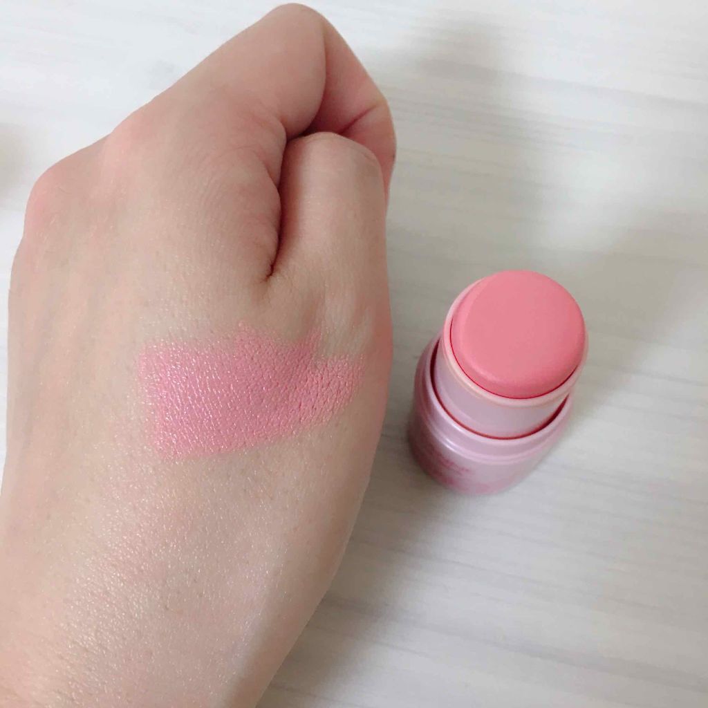 チークスティック 01 ピーチピンク/CEZANNE/ジェル・クリームチークを使ったクチコミ（2枚目）