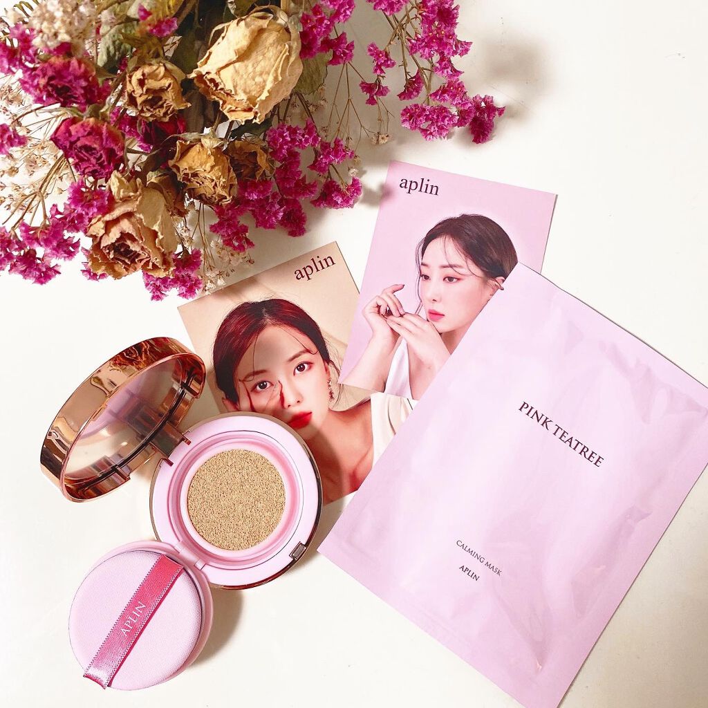 ピンクティーツリーカバークッション/APLIN/クッションファンデーションを使ったクチコミ（1枚目）