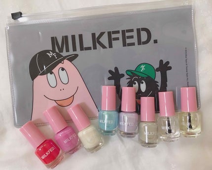 mini  mini 2018年8月号のクチコミ「◎mini 8月号ミルクフェド特製 
夏ネイル8本&バーバパパポーチ ¥780
先月に引き続.....」(1枚目)