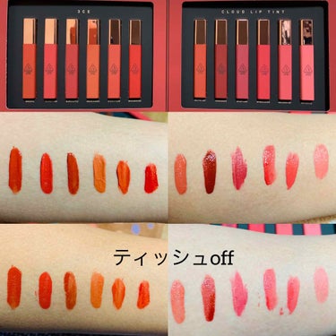 3CE CLOUD LIP TINT のkitを購入しました😆

ブラウン系多めのこれから活躍しそうなお色味が満載でウキウキ💓💓

まだお口には塗ったことはないけど。

明日からまた楽しいなぁ⤴︎︎⤴︎