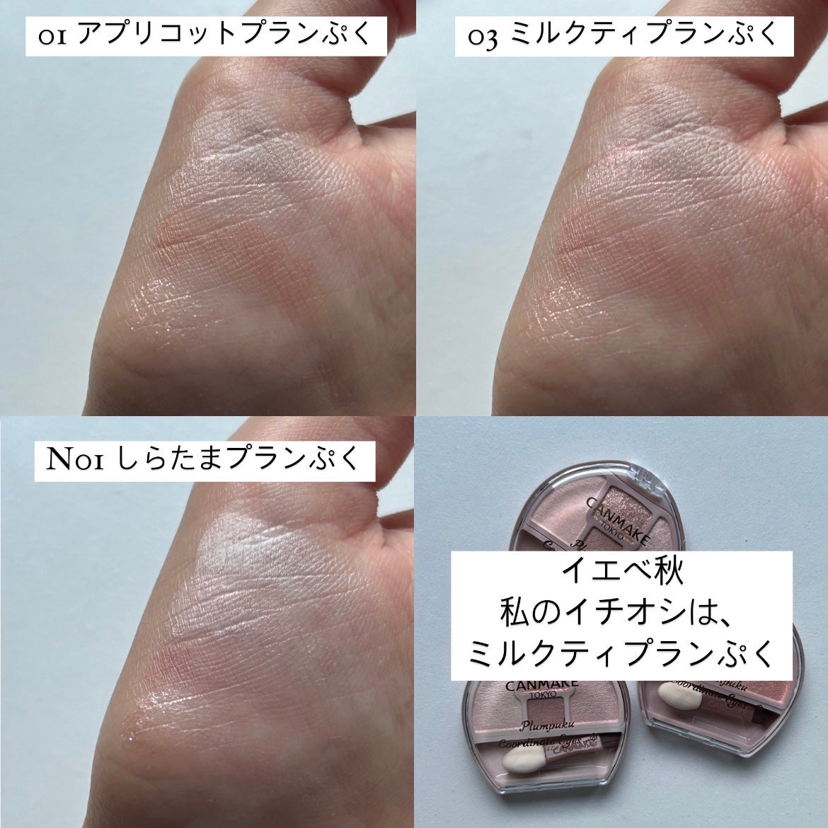 プランぷくコーデアイズ/キャンメイク/パウダーアイシャドウを使ったクチコミ(6枚目)