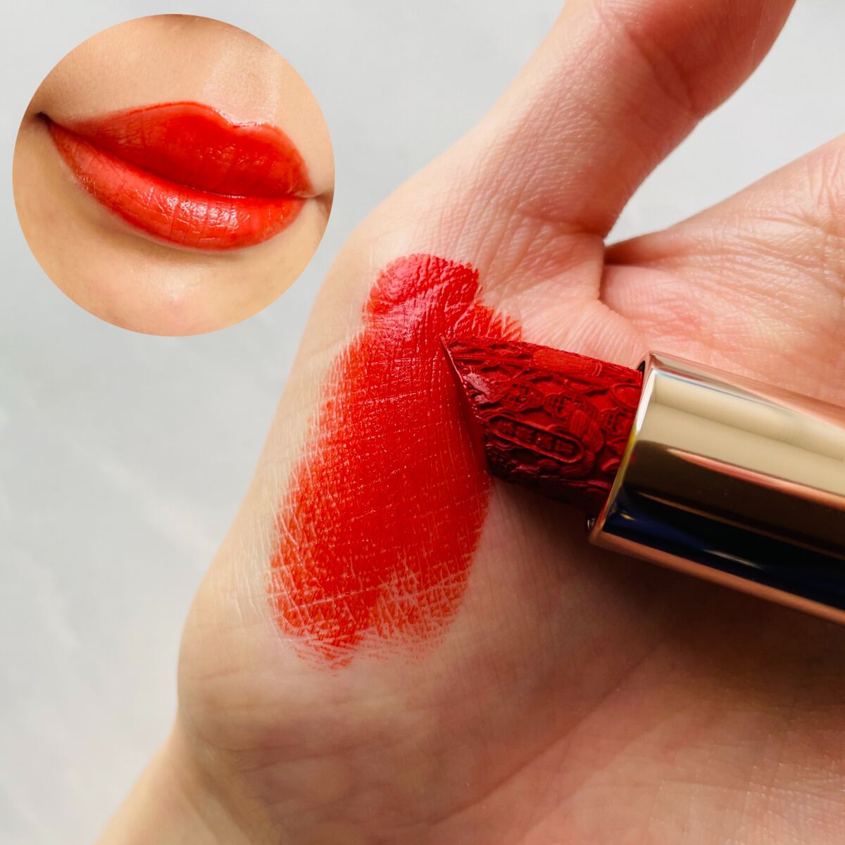 百花同心錠 彫刻リップ/花西子/口紅を使ったクチコミ（2枚目）