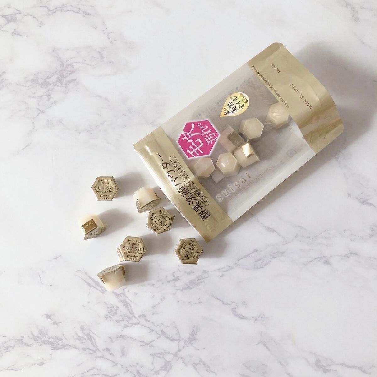 スイサイ ビューティクリア ゴールド パウダーウォッシュ 15個(トライアル)/suisai/洗顔パウダーを使ったクチコミ（2枚目）