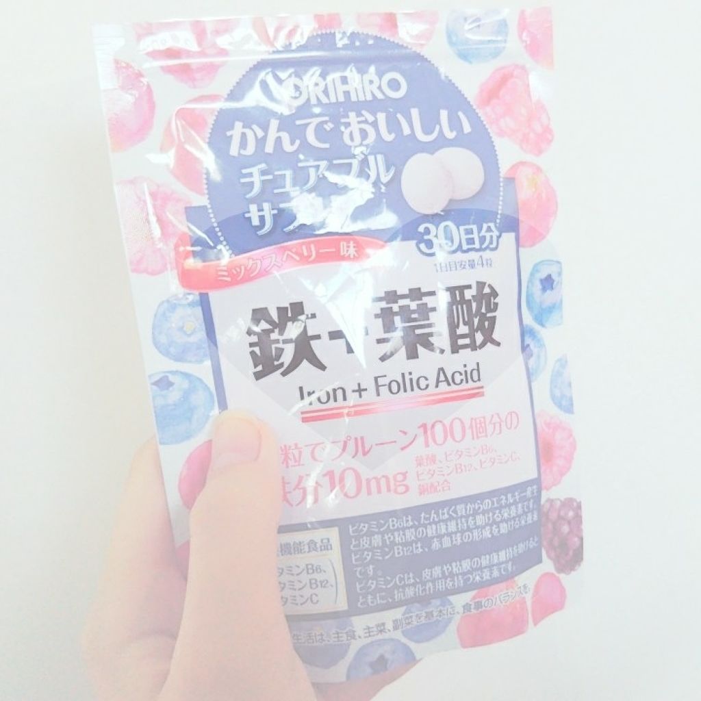 かんでおいしいチュアブルサプリ 鉄+葉酸 /オリヒロ/健康サプリメントを使ったクチコミ(1枚目)