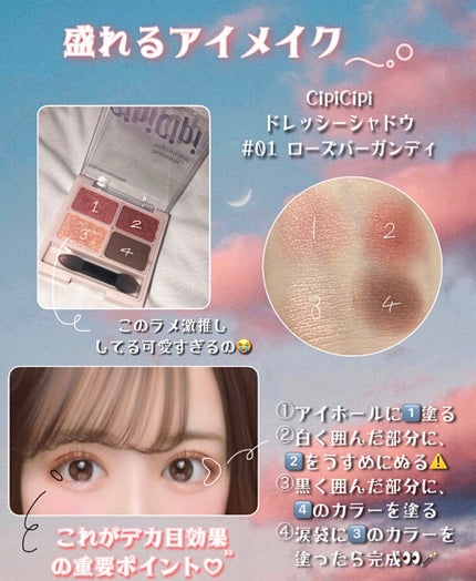 ドレッシーシャドウ/CipiCipi/アイシャドウパレットを使ったクチコミ(2枚目)