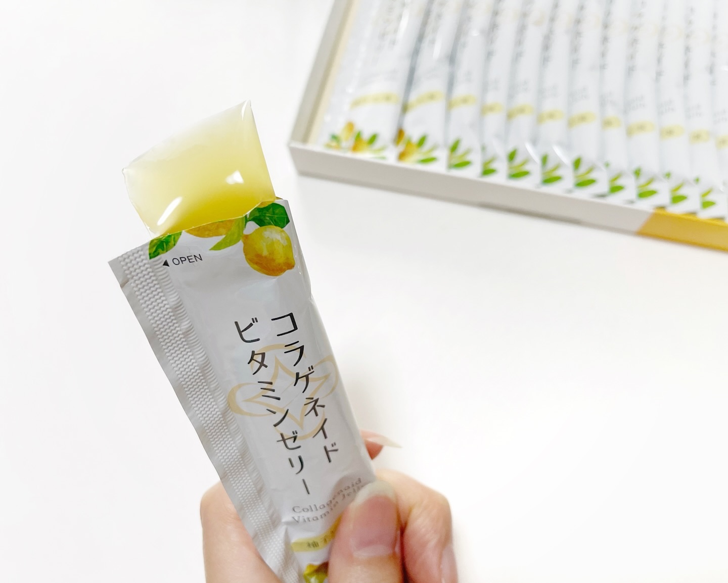 コラゲネイドビタミンゼリー（柚子レモン味）/新田ゼラチンダイレクト/美容サプリメントを使ったクチコミ（3枚目）