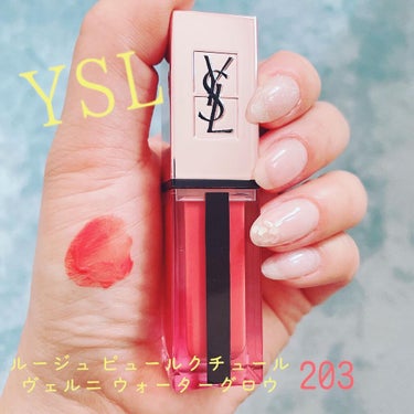 ルージュ ピュールクチュール ヴェルニ ウォーターグロウ/YVES SAINT LAURENT BEAUTE/口紅を使ったクチコミ（1枚目）