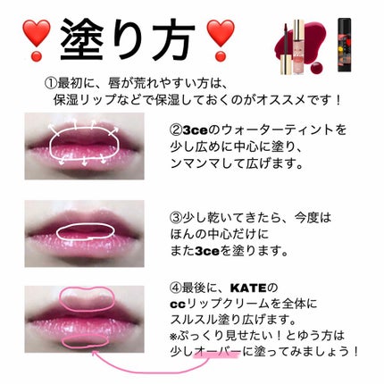 TAKE A LAYER TINTED WATER TINT/3CE/口紅を使ったクチコミ(2枚目)