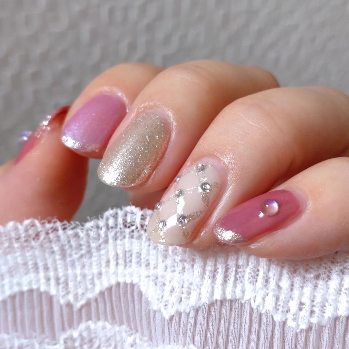 ミルクティ on LIPS 「✴✴#きゅーーーとがぁりぃネイル💖✴キルティングもどき……とい..」(1枚目)