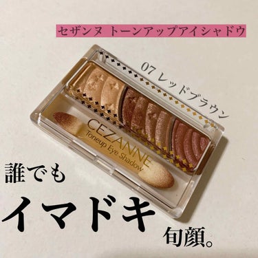 .

こんばんは！今回紹介するのは
誰でも🔥イマドキ🔥旬顔。になれる
セザンヌ トーンアップアイシャドウ
07 レッドブラウン になります！

04ピンクブラウンも持っていますが今回は
今の時期使えそう