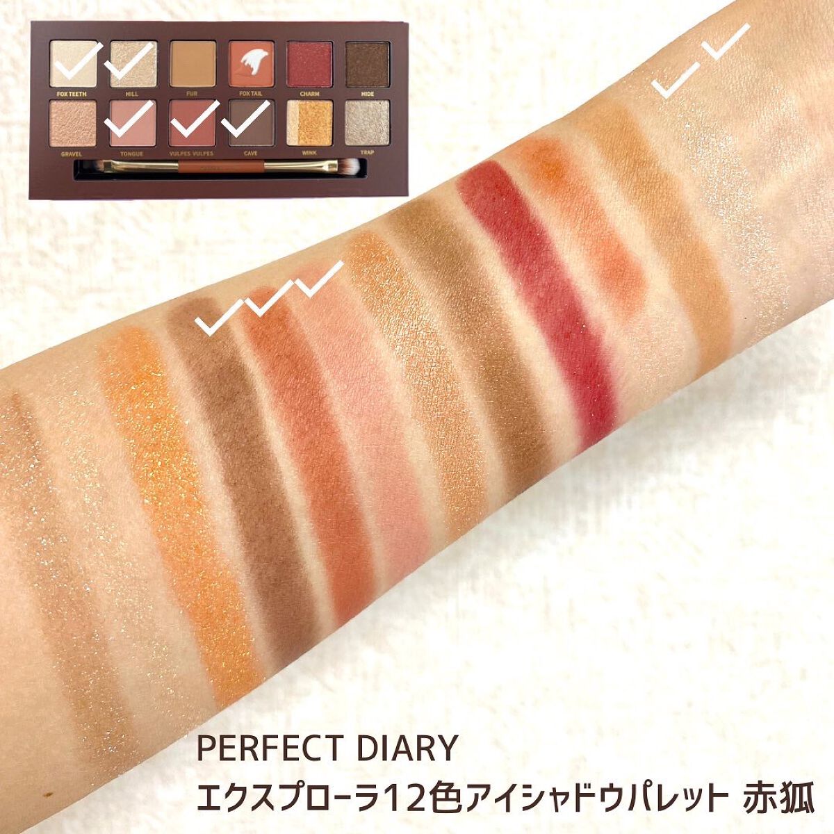 エクスプローラ12色 動物アイシャドウパレット/PERFECT DIARY/アイシャドウパレットを使ったクチコミ(4枚目)