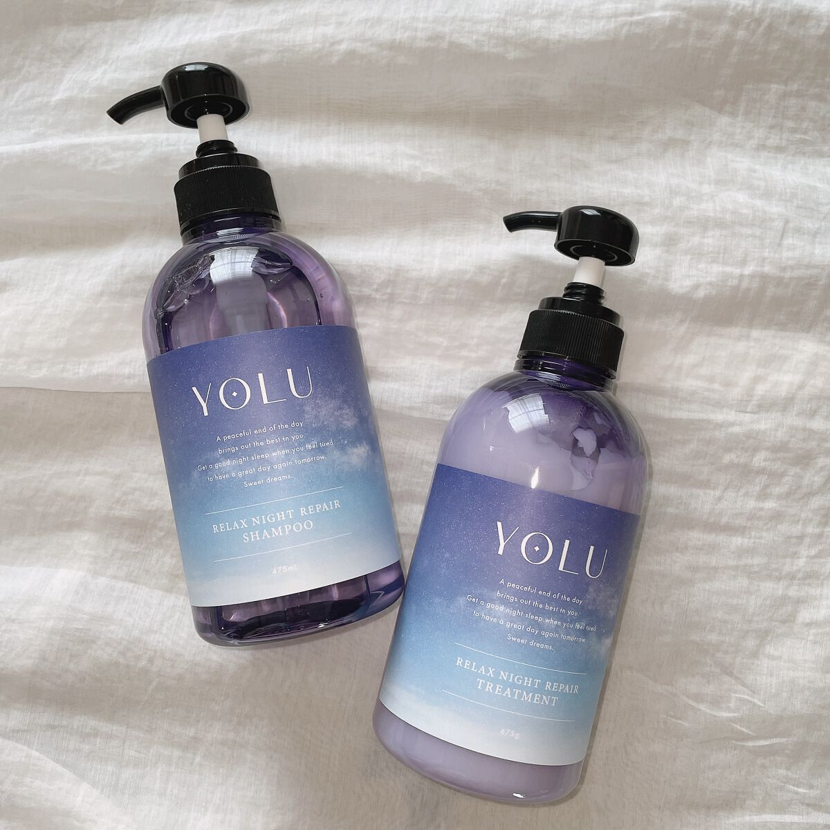 リラックスナイトリペア シャンプー／トリートメント/YOLU/市販シャンプーを使ったクチコミ（1枚目）