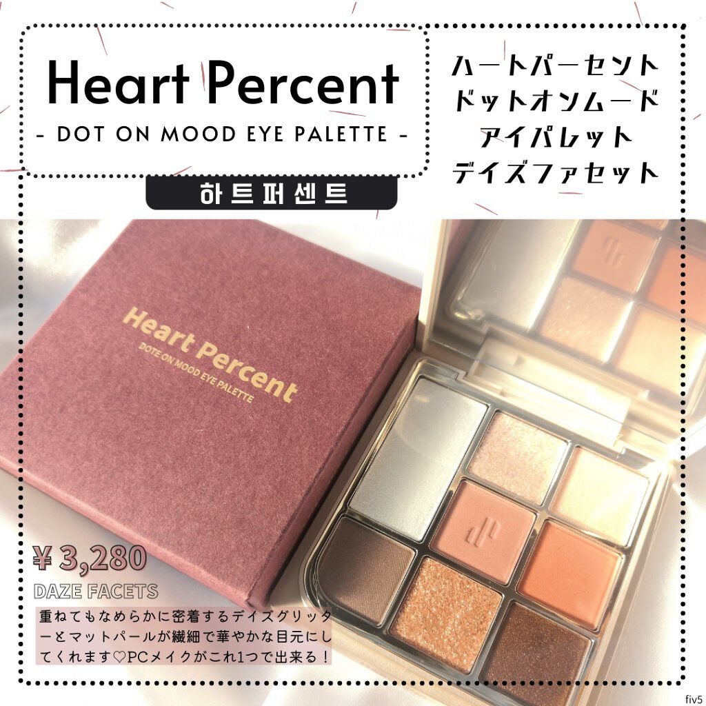 ドットオンムードアイパレット/Heart Percent/アイシャドウパレットを使ったクチコミ(1枚目)