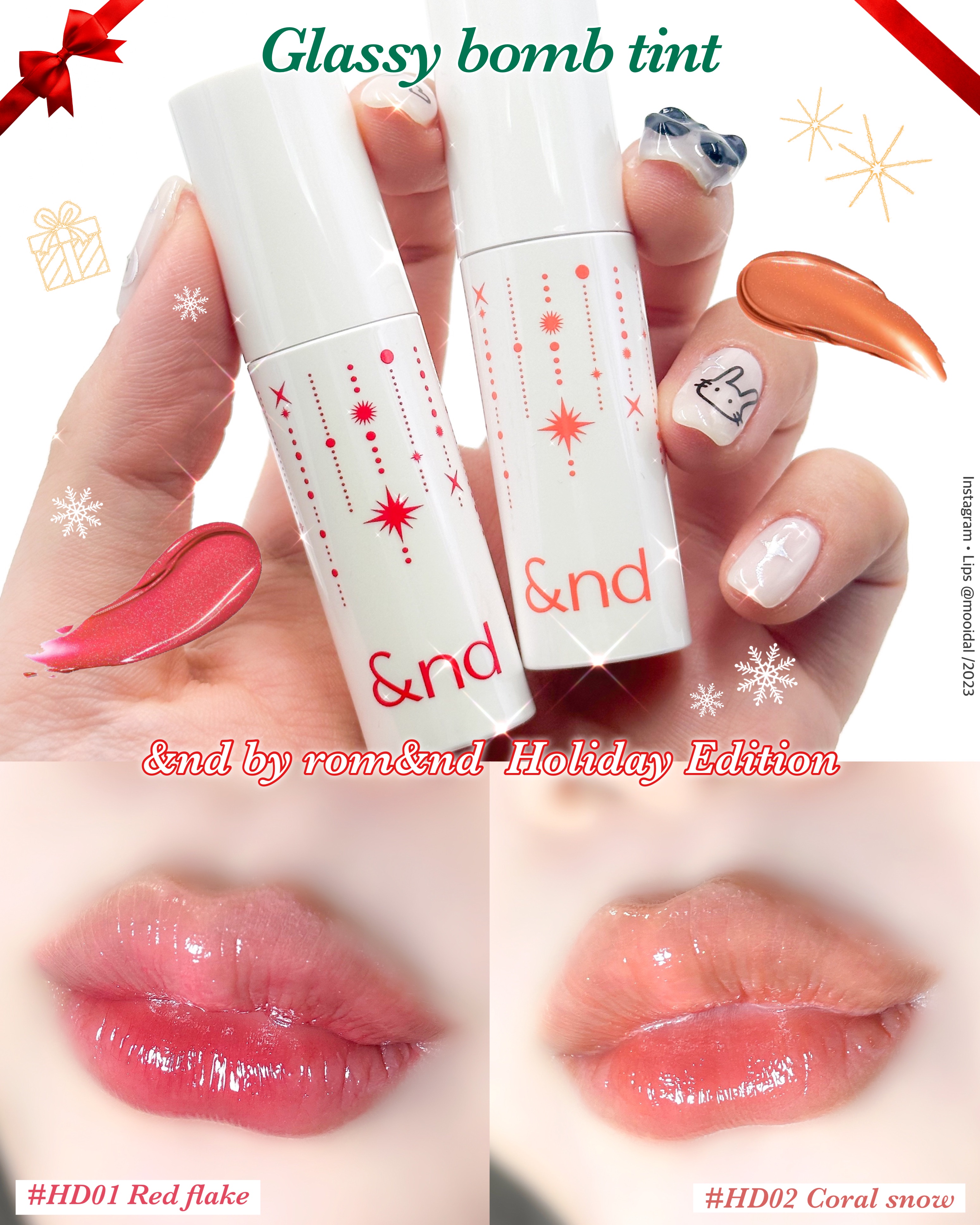 アンドバイロムアンド　グラッシーボムティント/&nd by rom&nd/リップティントを使ったクチコミ（1枚目）