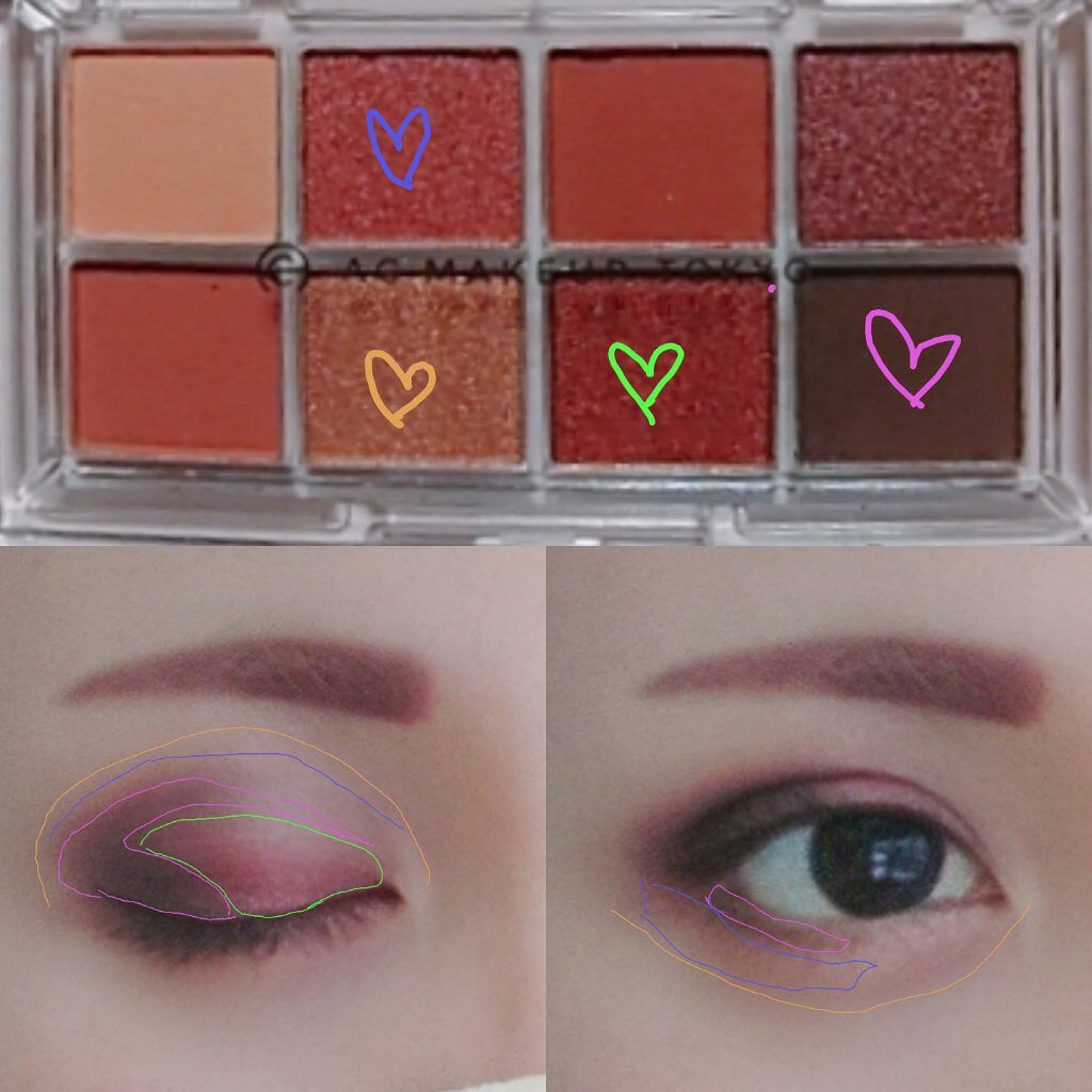 AC 8カラーアイパレット 04 テラコッタ ボルドー/AC MAKEUP/アイシャドウパレットを使ったクチコミ（3枚目）