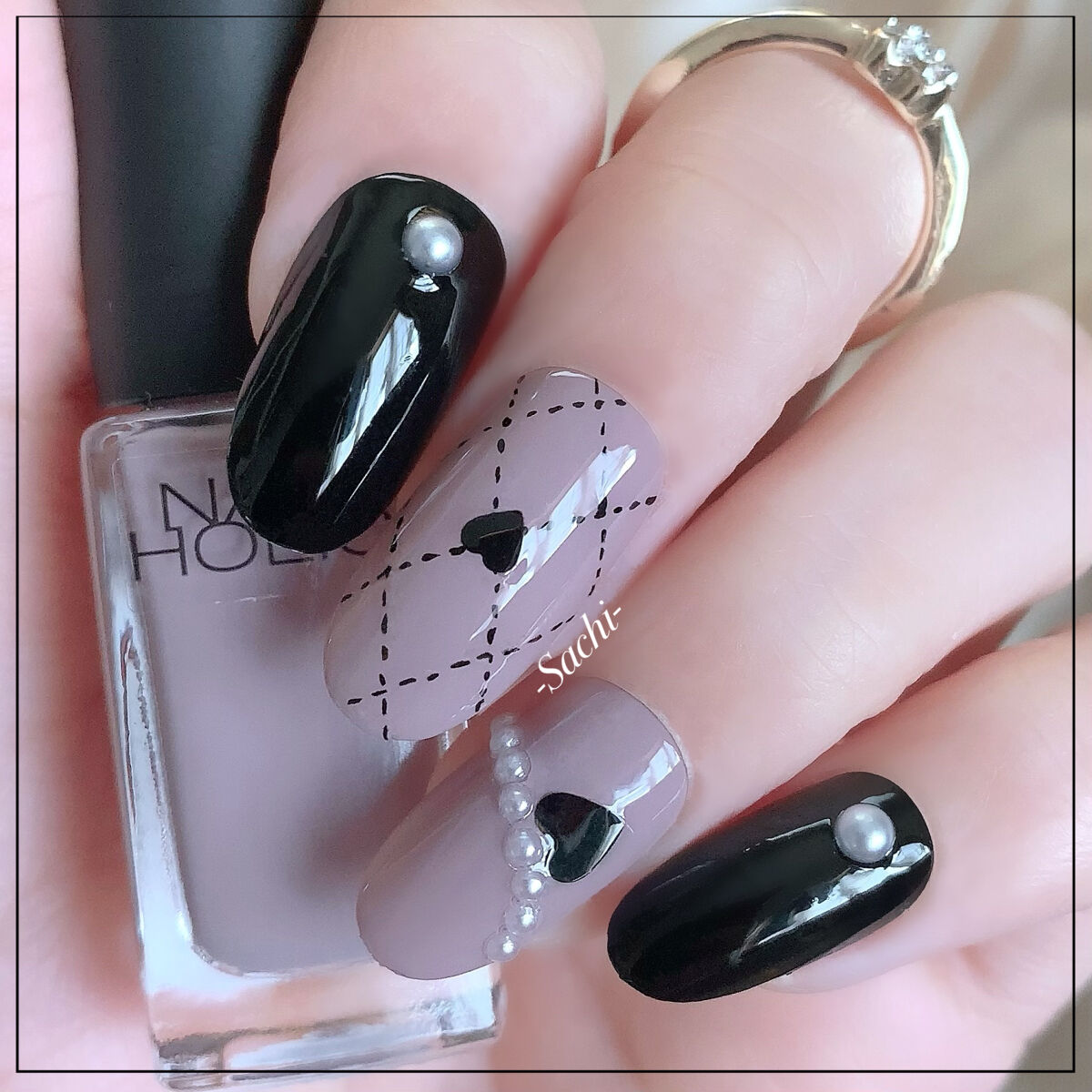 gene TOKYO ネイル ブラック/DAISO/マニキュアを使ったクチコミ（2枚目）