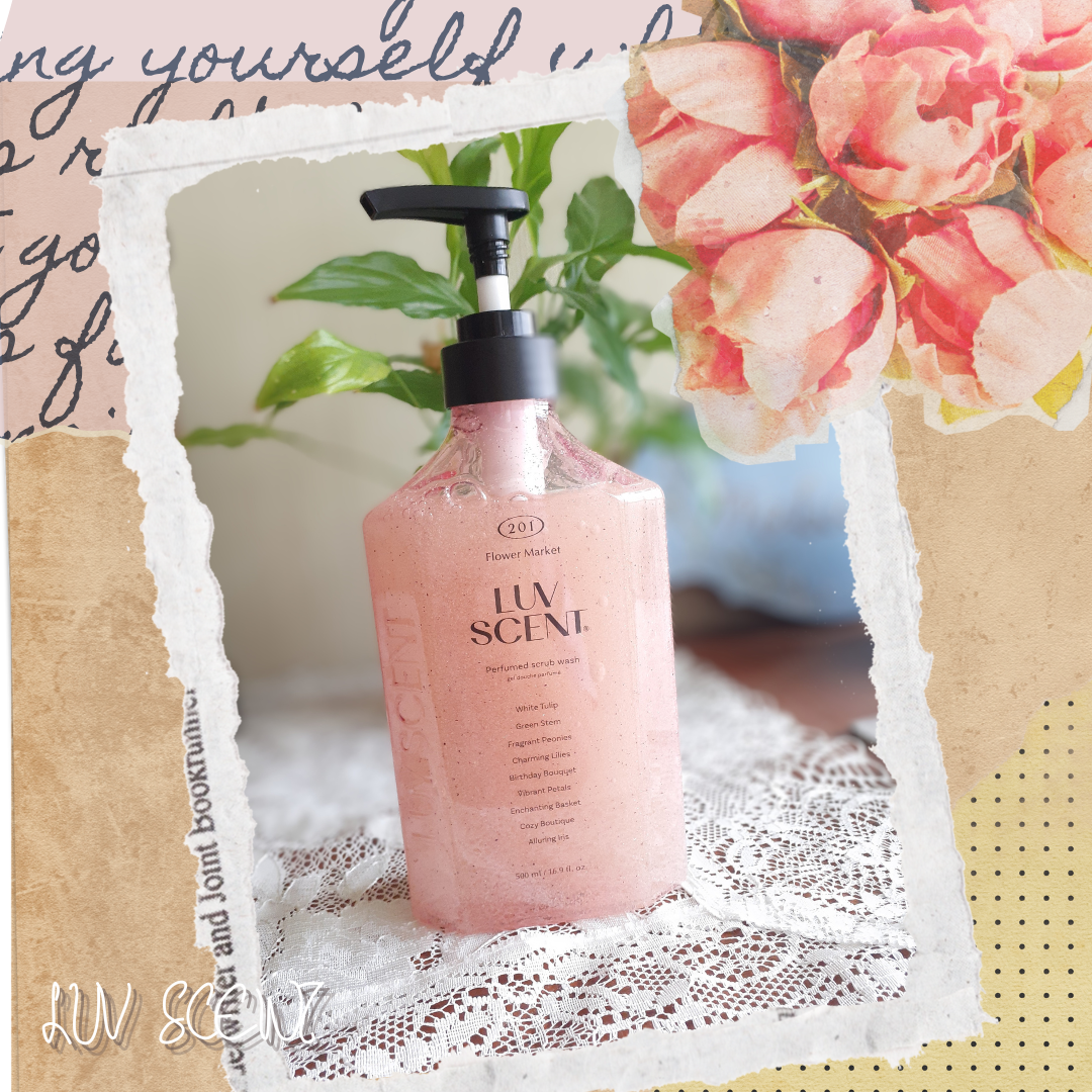 スクラブボディウォッシュ フラワーマーケット ホワイトチューリップ/LUV SCENT/ボディスクラブを使ったクチコミ(1枚目)