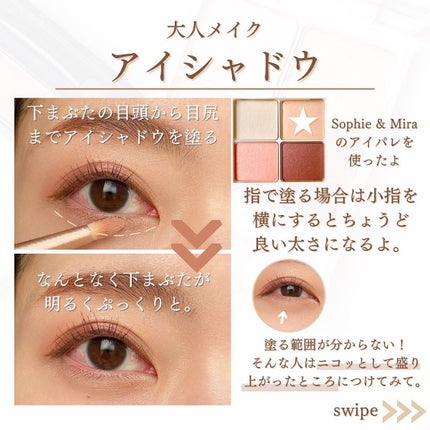パーテシア ベーシック アイシャドウパレット/SOPHIE & MIRA/アイシャドウパレットを使ったクチコミ(4枚目)