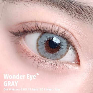 ann365lens ワンダーアイのクチコミ「\  超高発色なハーフ系カラコン🤍  /


Wonder Eye
GRAY


1day
D.....」（1枚目）