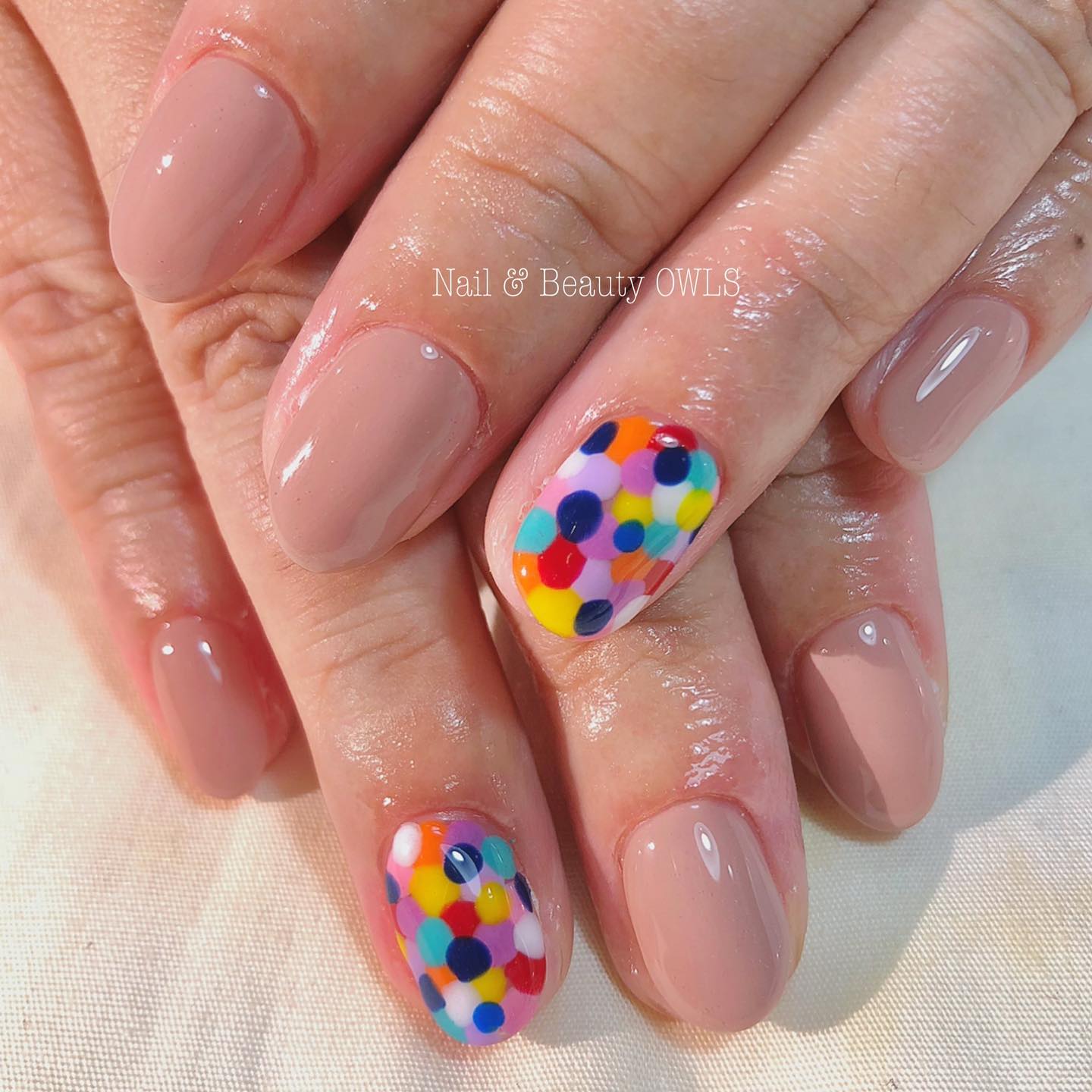 #カラフルネイル,#個性的ネイル,#個性派ネイル,#シンプルネイル,#ドットネイルのネイルデザイン