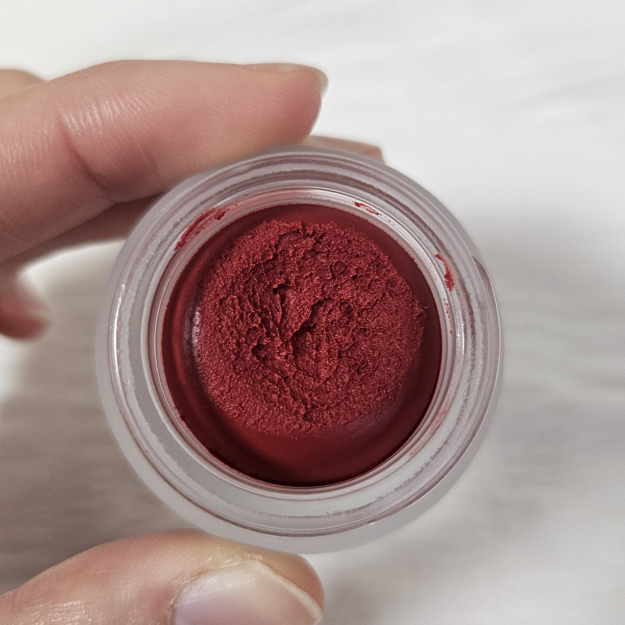 リップアンドチーク ブラーリープリンポット RD03 アンビシャス/fwee/口紅を使ったクチコミ（3枚目）