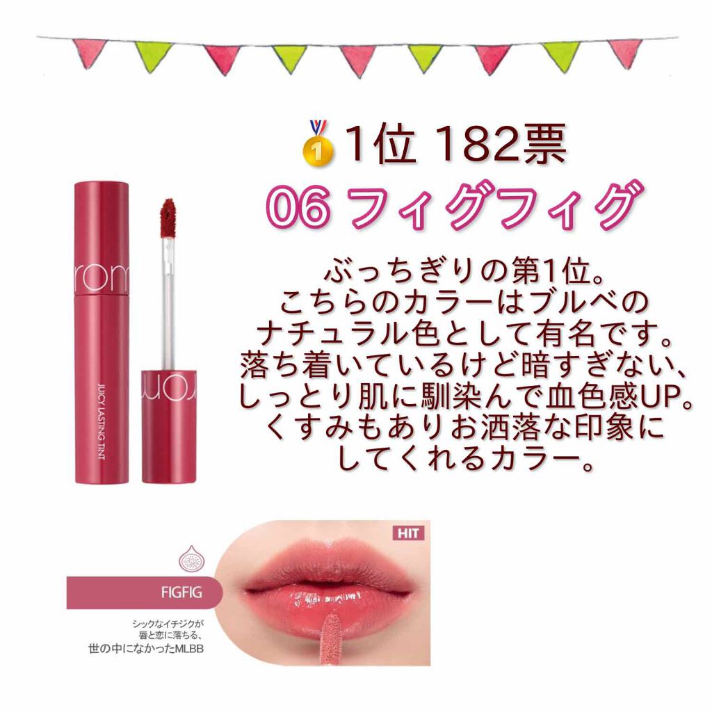 ジューシーラスティングティント/rom&nd/リップティントを使ったクチコミ(2枚目)