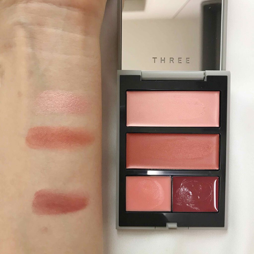 グローフリーダムパレットライジング/THREE/クリームハイライトを使ったクチコミ（3枚目）