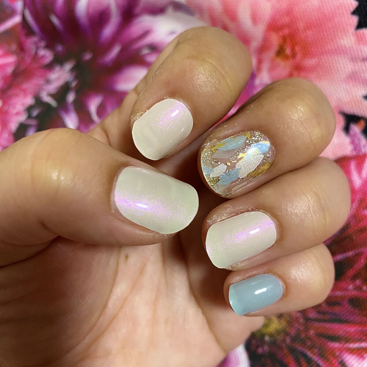 GLAZE グレーズ 半硬化タイプジェルネイルシール Ice Flower/DASHINGDIVA MAGICPRESS/ネイルシールを使ったクチコミ（3枚目）