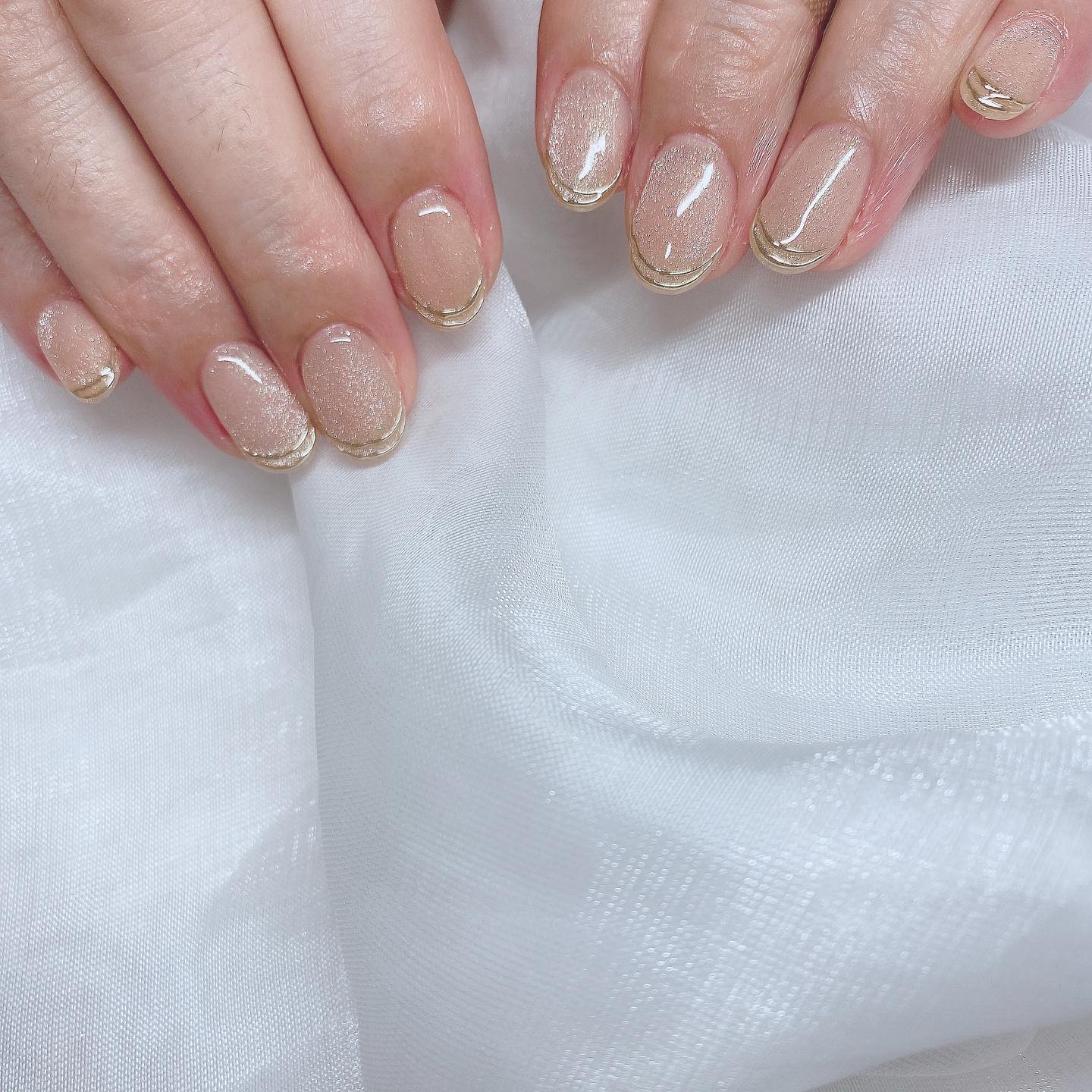 #マグネットネイル,#フレンチネイル,#お呼ばれネイル,#ブライダルネイル,#ウエディングネイル,#オフィスネイル,#きらきらネイル,#ベージュネイル,#秋ネイルのネイルデザイン