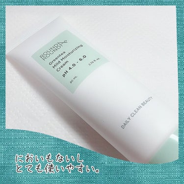 ラウンドアラウンド Greentea Mild Moisturizing Creamのクチコミ「
Round A Round
グリーンティー
弱酸性マイルド水分クリーム80ml

肌のクーリ.....」（3枚目）