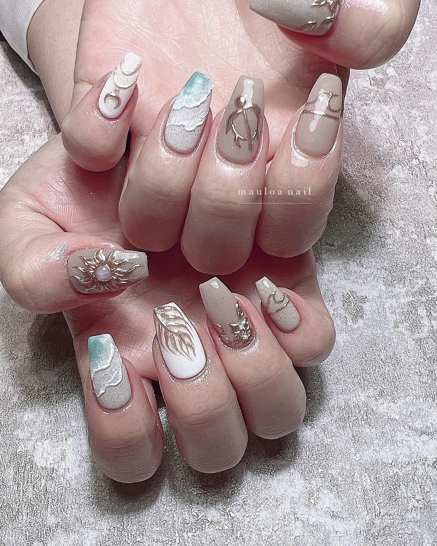 mauloa_nail on LIPS 「・サマーネイル💗ありがとうございました🌞✨・ネイルやり方動画f..」(1枚目)