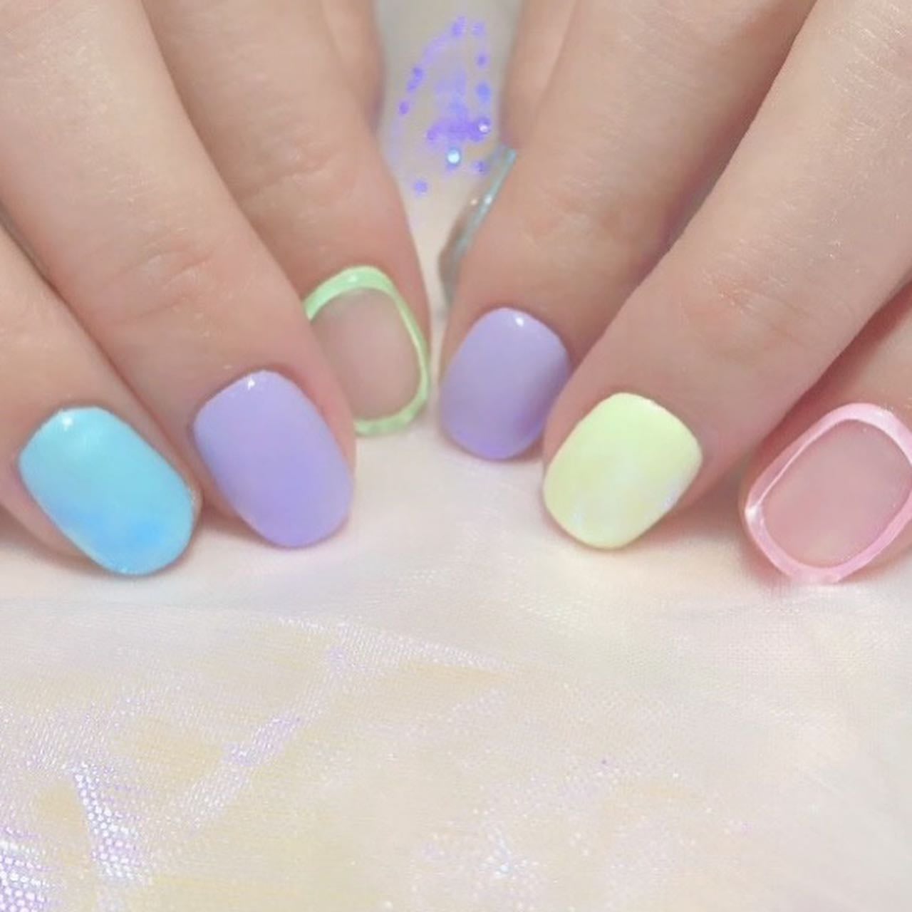 なかやまちえこ on LIPS 「Pastel💫⠀⠀@reno_vocal⠀#nail#nail..」(3枚目)