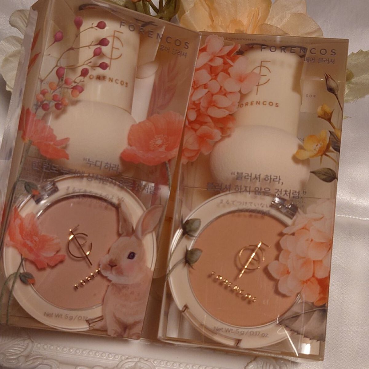 ベアブラッシャー パフ付き/フォレンコス/パウダーチークを使ったクチコミ(1枚目)