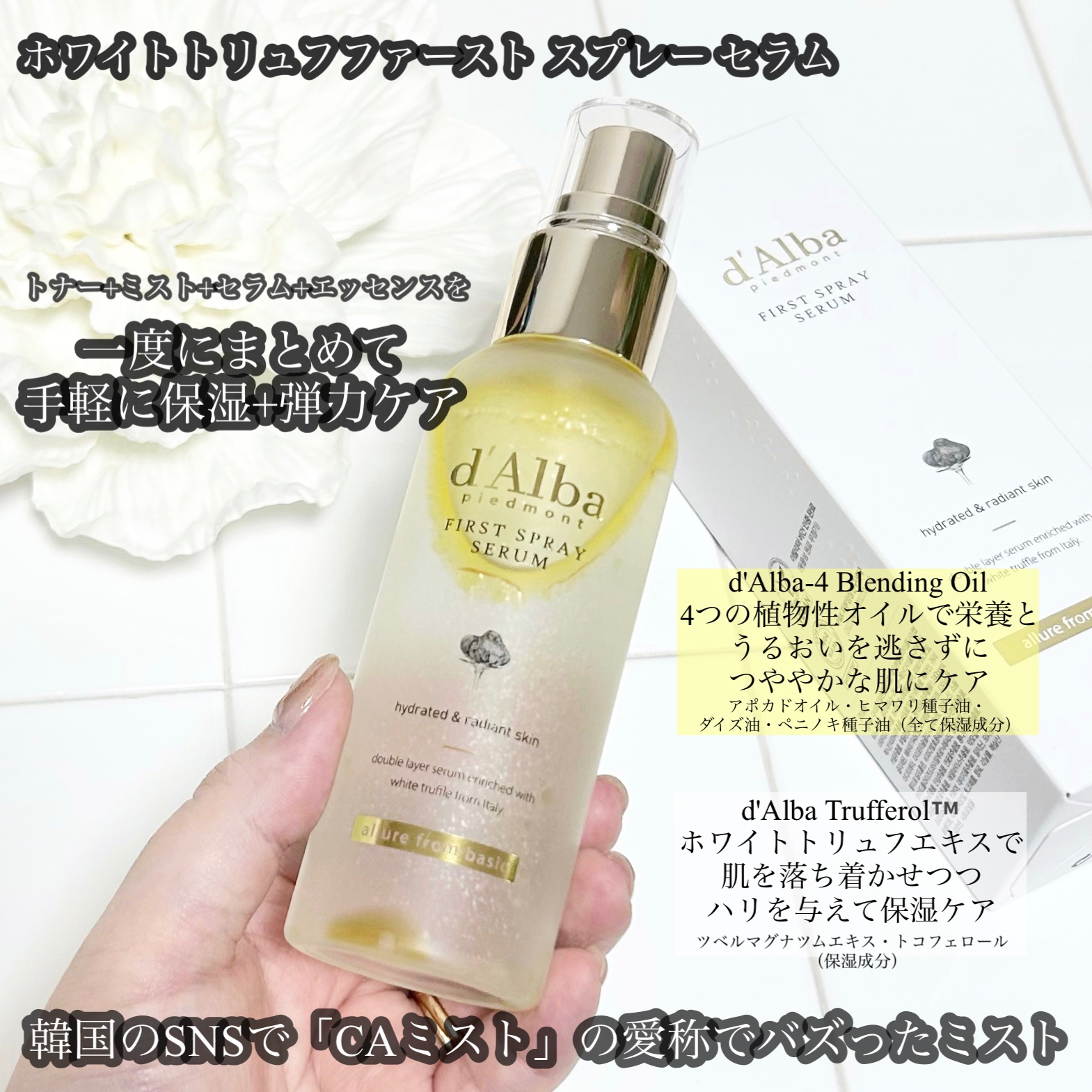ダルバ ホワイトトリュフファーストスプレーセラム/ダルバ/ミスト状化粧水を使ったクチコミ（2枚目）