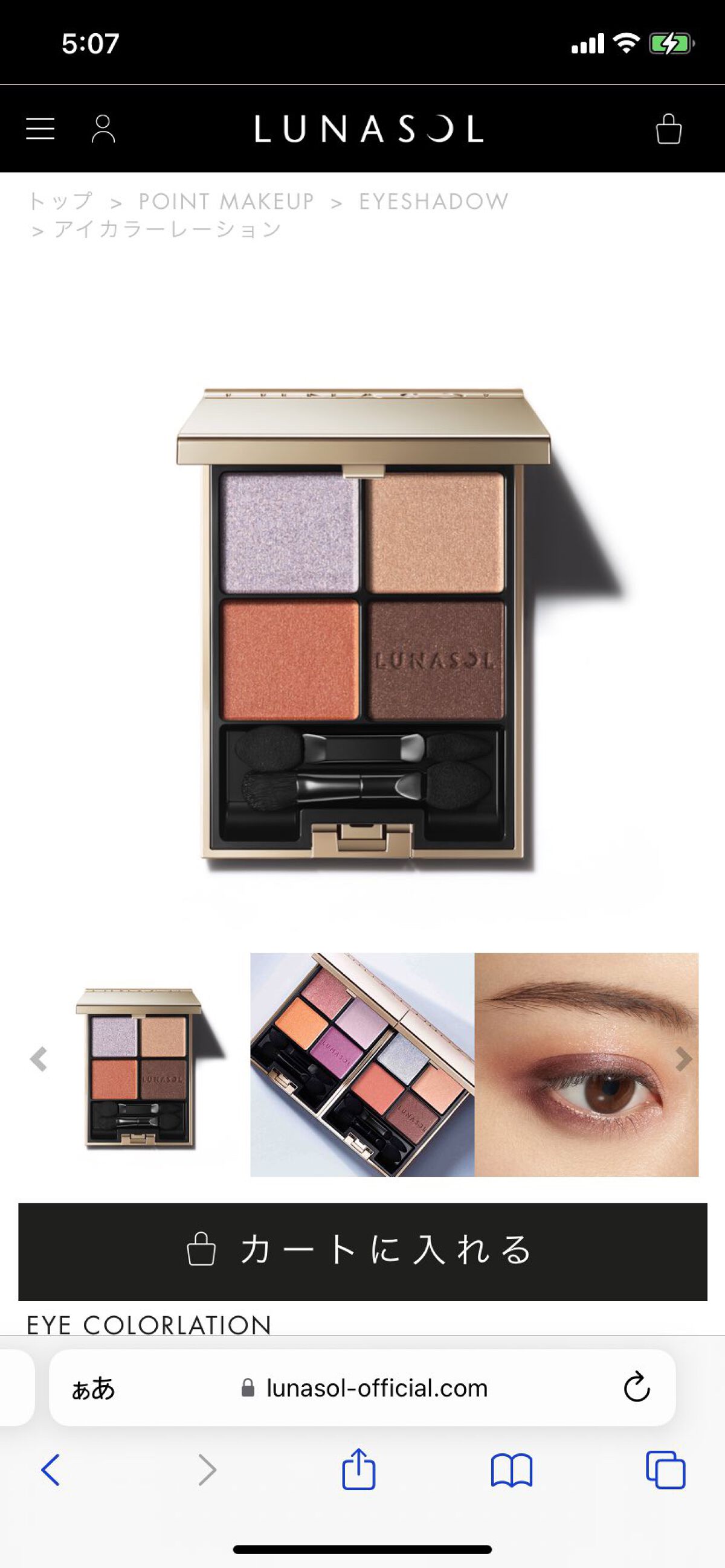 アイカラーレーション/LUNASOL/アイシャドウパレットを使ったクチコミ（1枚目）