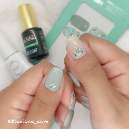 ネイルフィット ジェルネイルシール エマラルドグリーンシェル/GELATO FACTORY/ネイルシールの画像